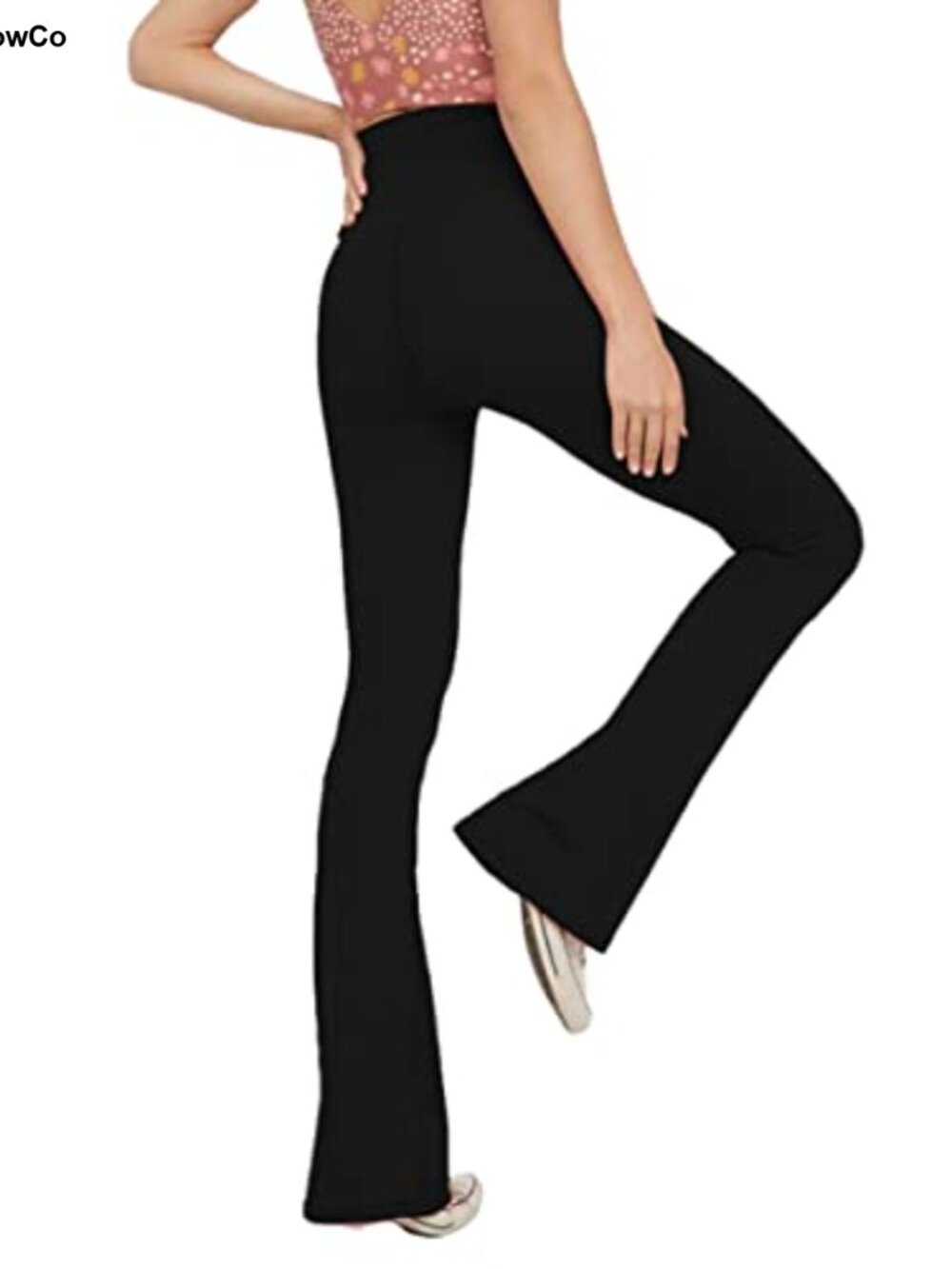 Flared Yoga Pants High Waisted Crossover Waist Workout Athletic Lounge Bell - Picture 2 of 6